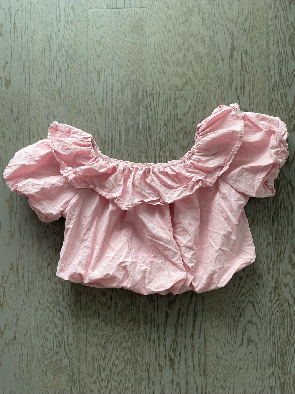 Pink Ruffled Off-Shoulder Women's Top - Picture 2 of 6